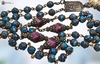 Our Lady of the Rosary St Dominic Miraculous Mary premium heritage bronze antique style rosary blue apatite burgundy red jade