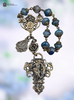 Our Lady Lourdes Miraculous Mary heritage bronze Victorian style chaplet blue agate