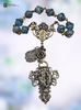 Our Lady Lourdes Miraculous Mary heritage bronze Victorian style chaplet blue agate