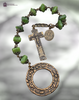 St Patrick St Bridget premium heritage bronze antique style chaplet green jade Penal crucifix symbols Irish heritage
