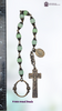 St Patrick St Bridget premium heritage bronze antique style chaplet mint green agate Penal crucifix symbols Irish heritage