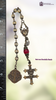 Joan of Arc Archangel Michael Sacred Heart Jesus with Wings Cross of Lorraine premium heritage bronze antique style chaplet citrine red preciosa