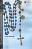Our Lady Fatima Sacred Heart Jesus Sun Miraculous Mary premium heritage bronze antique style rosary blue jade miracle of sun