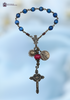 Our Lady Fatima Sun Sacred Heart Jesus premium heritage bronze antique style chaplet blue red jade miracle of sun