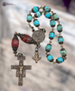 17 bead St Francis Holy Spirit Franciscan crucifix premium heritage bronze antique style chaplet turquoise red jasper