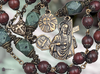 39 bead Sacred Heart Jesus Jesus Carrying Cross Most Precious Blood Bruges relic Holy Eucharist heritage bronze chaplet kambaba red jasper