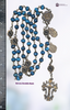 St Therese Little Flower Sacred Heart Jesus with Angels Lady of Carmel Miraculous Mary heritage bronze vintage style rosary blue jade roses