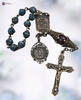 Our Lady of the Rosary Miraculous Mary premium heritage bronze antique style chaplet blue apatite burgundy jade