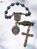 Our Lady of the Rosary Miraculous Mary premium heritage bronze antique style chaplet blue apatite burgundy jade
