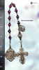Blessed Virgin Mary Sacred Heart Jesus premium heritage bronze antique style chaplet magenta tiger eye green charoite