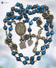 Healing Saints Archangel Raphael Our Lady Lourdes Miraculous Mary heritage bronze vintage style rosary blue jade roses