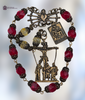 Exaltation of the Cross Seven Sorrows Pieta Jesus Taken Cross Joseph Arimathea God Good Hope premium heritage bronze chaplet red preciosa glass citrine