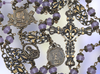 Saint Joan of Arc Sacred Heart Jesus Archangel Michael Fleur de Lis heritage solid bronze vintage style rosary lavender chalcedony