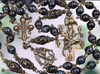 Saint Joan of Arc Archangel Michael Fleur de Lis Cross of Lorraine heritage solid bronze vintage style rosary dark blue tiger eye red jade Saint Joan of Arc Archangel Michael Fleur de Lis Cross of Lorraine heritage solid bronze vintage style rosary dark blue tiger eye red jade