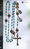 Virgin Mary, Sacred Immaculate & Heart Heirloom Rosary | Bronze| Blue Welo Opal Virgin Mary, Sacred Immaculate & Heart Heirloom Rosary | Bronze| Blue Welo Opal
