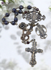 Miraculous Mary Our Lady Lourdes heritage solid bronze vintage style chaplet genuine blue sapphire red garnet Miraculous Mary Our Lady Lourdes heritage solid bronze vintage style chaplet genuine blue sapphire red garnet