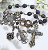 Miraculous Mary Our Lady Lourdes heritage solid bronze vintage style chaplet genuine blue sapphire red garnet Miraculous Mary Our Lady Lourdes heritage solid bronze vintage style chaplet genuine blue sapphire red garnet