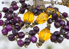 Our Lady of the Pillar Miraculous Mary heritage solid bronze vintage style rosary genuine Baltic amber purple jade Our Lady of the Pillar Miraculous Mary heritage solid bronze vintage style rosary genuine Baltic amber purple jade