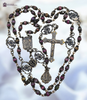 Our Lady of the Rosary Miraculous Mary heritage solid bronze vintage style rosary tourmaline