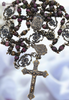 Our Lady of the Rosary Miraculous Mary heritage solid bronze vintage style rosary tourmaline