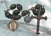 Devotional 9 bead healing saints St Jude Archangel Raphael heritage bronze vintage style chaplet green jade