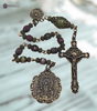 Our Lady of the Pillar Sacred Heart Jesus Lady of Carmel solid heritage bronze vintage style chaplet tourmaline