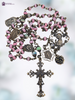 Blessed Virgin Mary Miraculous Mary Mother Mary Immaculate Heart Sacred Heart Jesus St Martin de Porres heritage solid bronze vintage style rosary genuine pink yellow flash fire opal Blessed Virgin Mary Miraculous Mary Mother Mary Immaculate Heart Sacred Heart Jesus St Martin de Porres heritage solid bronze vintage style rosary genuine pink yellow flash fire opal