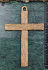 Solid Heritage Bronze Artisan Wood Grain Cross Pendant |  XLarge | 2.75 inch