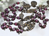 Joan of Arc Archangel Michael Sacred Heart Our Lady Rosary Lourdes St Therese Blessed Virgin Mary Fleur de Lis heritage bronze rosary genuine pink ruby by Bless And Heal Me