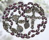 Joan of Arc Archangel Michael Sacred Heart Our Lady Rosary Lourdes St Therese Blessed Virgin Mary Fleur de Lis heritage bronze rosary genuine pink ruby by Bless And Heal Me