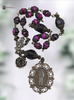 18 Bead Saint Anne Sacred Heart Jesus Chaplet | Bronze Magenta Tiger Eye