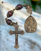 Jesus with Lion & Sacred Heart of Jesus 3 Beads Chaplet | Heritage Bronze| Jasper