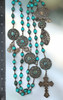 Marian devotion Blessed Virgin Mary Miraculous Mary Immaculate Heart Lady Pillar Lourdes Guadalupe large collectors edition heritage bronze rosary turquoise Himalayan beads by Bless And Heal Me