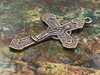 Virgin Mary Solid Heritage Bronze Ornate Cross Medal| Large | 2 1/8 inch