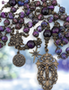 Joy of Christmas Nativity Scene Heirloom Rosary | Heritage Bronze| Purple Jasper