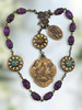 Immaculate Conception Gabriel 15 Beads Heirloom Chaplet | Heritage Bronze| Purple Jasper