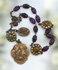 Immaculate Conception Gabriel 15 Beads Heirloom Chaplet | Heritage Bronze| Purple Jasper