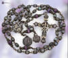 Joan of Arc Our Lady Lourdes Sacred Heart Fleur de Lis bronze rosary ruby labradorite by Bless And Heal Me