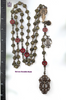 Radiant Miraculous Mary Our Lady Lourdes Angels Crucifix bronze rosary green garnet Czech glass by Bless And Heal Me