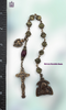 Jesus with lilies Sacred Heart Holy Eucharist Crucifix bronze chaplet green garnet red agate by Bless And Heal Me