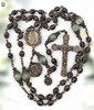Divine Mercy Sacred Heart Lourdes Miraculous Mary St Joseph Christopher Eucharist bronze rosary garnet by Bless And Heal Me