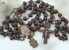 7 Joys of Mary Franciscan Crown 7 decades 81 bead with Miraculous Mary, Sacred Heart, Franciscan crucifix heritage bronze rosary. Red brecciated jasper. Handcrafted heirloom by Bless And Heal Me.