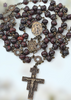 7 Joys of Mary Franciscan Crown 7 decades 81 bead with Miraculous Mary, Sacred Heart, Franciscan crucifix heritage bronze rosary. Red brecciated jasper. Handcrafted heirloom by Bless And Heal Me.