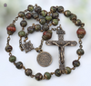 Holy Name Jesus Holy Face 33 bead heritage bronze chaplet bloodstone jasper by Bless And Heal Me