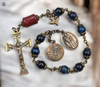 St Joseph Worker St Cajetan Archangel Michael Holy Spirit employment 9 bead bronze chaplet jade jasper by Bless And Heal Me