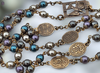 Holy Spirit Holy Trinity Holy Eucharist heritage bronze rosary colorful pearl shell by Bless And Heal Me