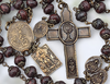 Seven Sorrows Dolores Pieta Crown Thorns Sacred Heart 52 bead heritage bronze chaplet jasper by Bless And Heal Me