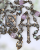 Mother Mary baby Jesus Immaculate Heart Angels Crucifix bronze rosary labradorite amethyst by Bless And Heal Me