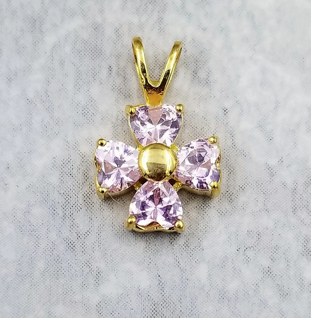 24K Pure Gold Pendant:Plumeria flower design