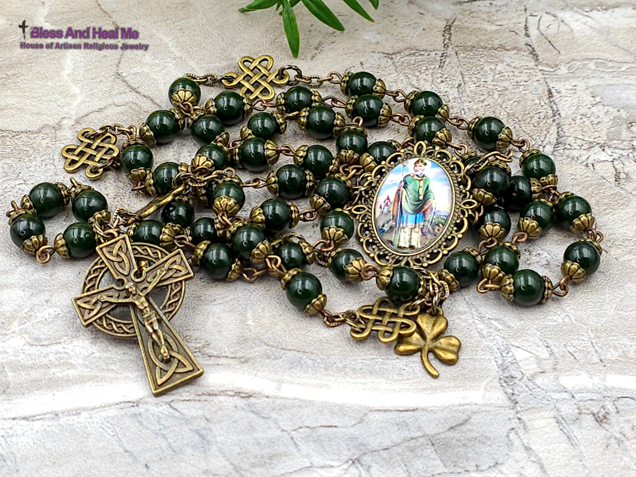 Blue-Green ite and Bronze Rosary